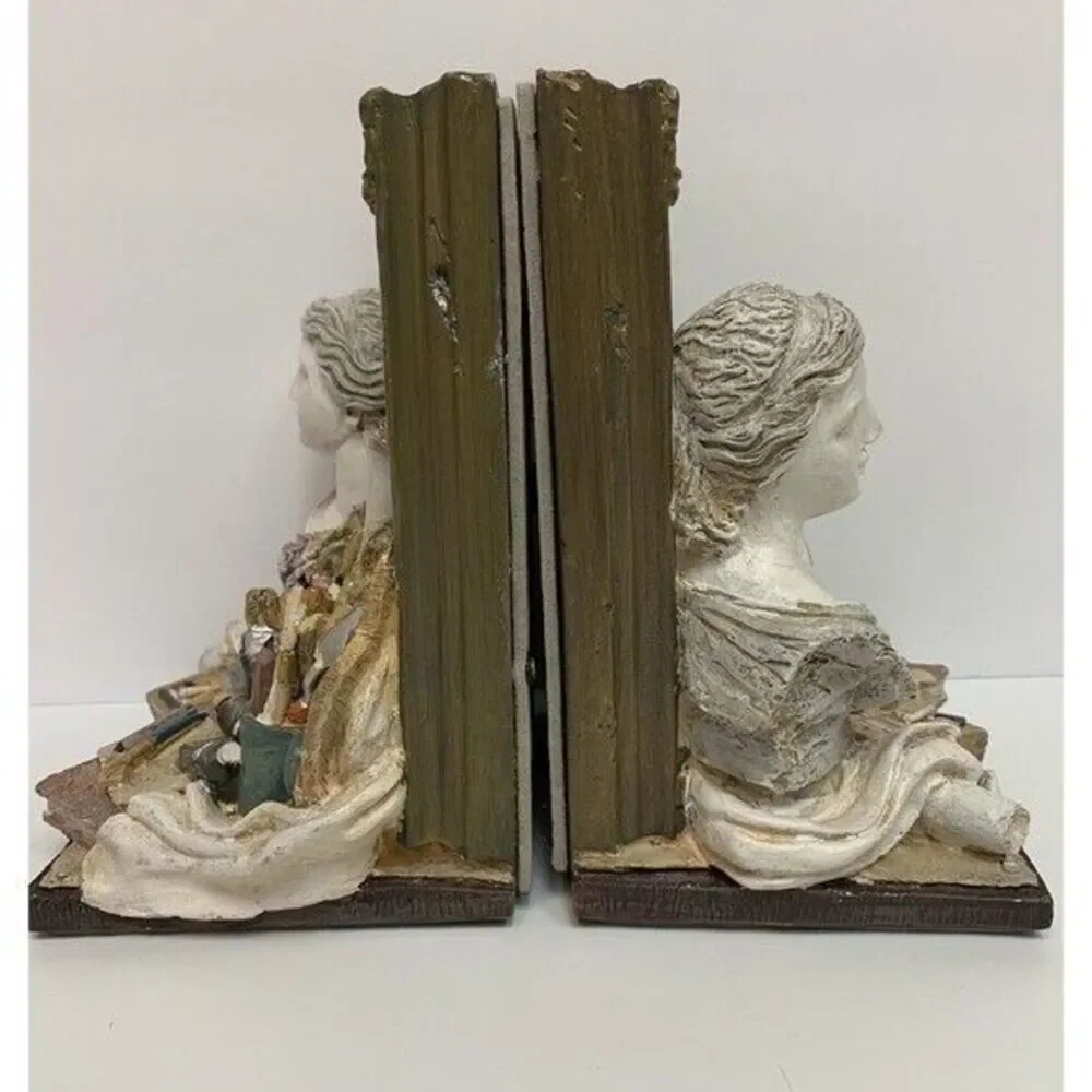 Figi Graphics Bookends Picture Frames Beige Still Life Artist Roman Busts